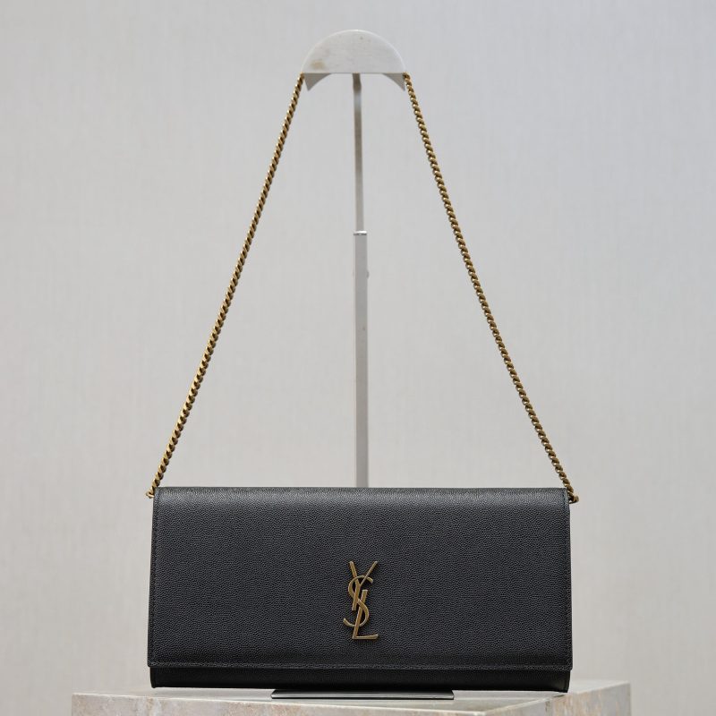 YSL Kate Clutch Bag Black Caviar Leather