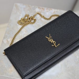 YSL Kate Clutch Bag Black Caviar Leather