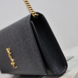 YSL Kate Clutch Bag Black Caviar Leather