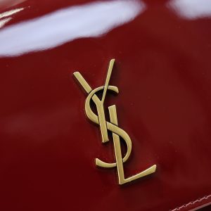 YSL Kate Clutch Bag Burgundy Patent Leather