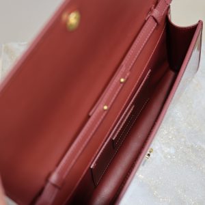 YSL Kate Clutch Bag Burgundy Patent Leather