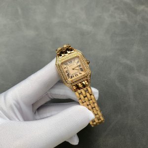 Panthere 27mm Pink Gold Case Diamond Bezel