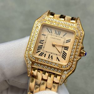 Panthere 27mm Pink Gold Case Diamond Bezel