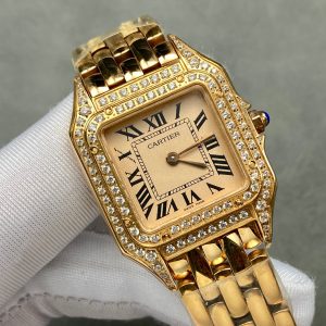 Panthere 27mm Pink Gold Case Diamond Bezel