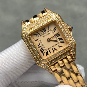 Panthere 27mm Pink Gold Case Diamond Bezel