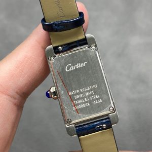Tank Americane 20mm Silver Case Blue Leather Strap