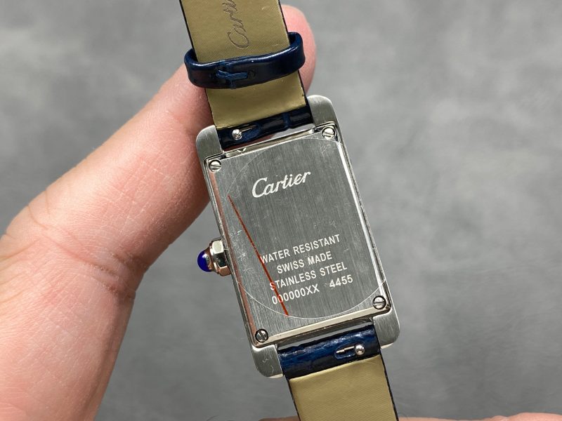 Tank Americane 20mm Silver Case Blue Leather Strap