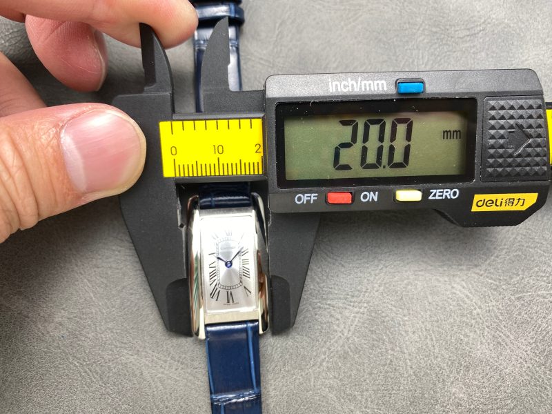 Tank Americane 20mm Silver Case Blue Leather Strap