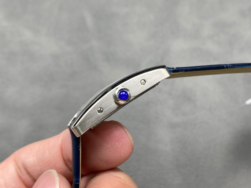 Tank Americane 20mm Silver Case Blue Leather Strap