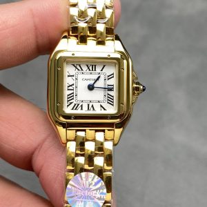 PANTHERE 22MM GOLD CASE WHITE DIAL