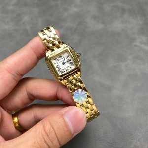 PANTHERE 22MM GOLD CASE WHITE DIAL