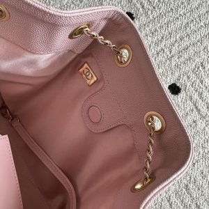 Chanel 2025 Backpack 23cm Pink Grained Calfskin 318275