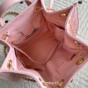 Chanel 2025 Backpack 23cm Pink Grained Calfskin 318275