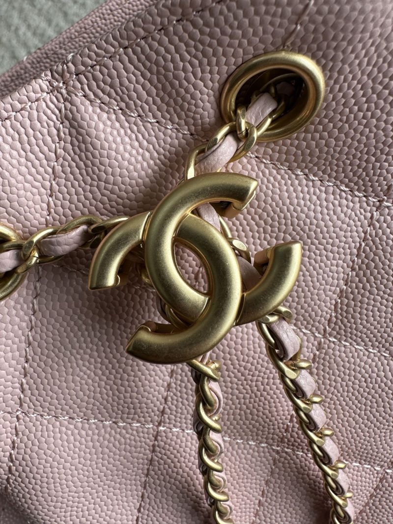 Chanel 2025 Backpack 23cm Pink Grained Calfskin 318275