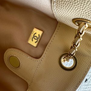 Chanel 2025 Backpack 23cm Light Yellow Grained Calfskin 318276