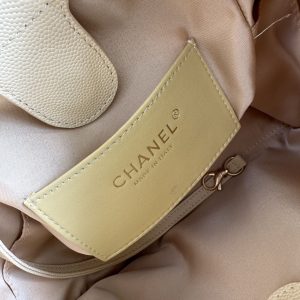 Chanel 2025 Backpack 23cm Light Yellow Grained Calfskin 318276