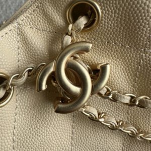 Chanel 2025 Backpack 23cm Light Yellow Grained Calfskin 318276