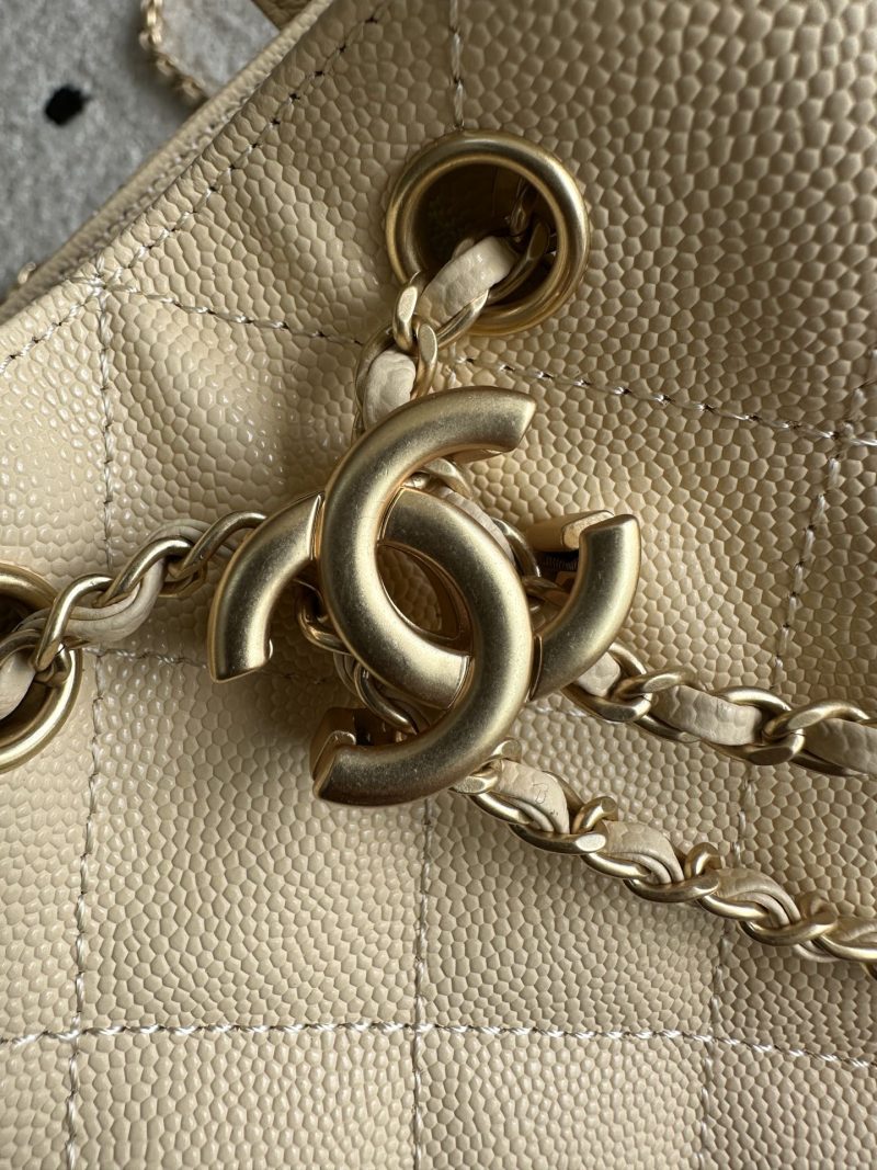 Chanel 2025 Backpack 23cm Light Yellow Grained Calfskin 318276