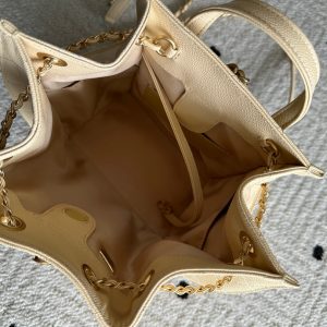 Chanel 2025 Backpack 23cm Light Yellow Grained Calfskin 318276