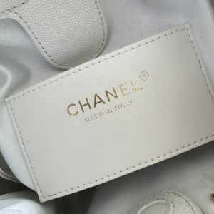 Chanel 2025 Backpack 23cm White Grained Calfskin 318277