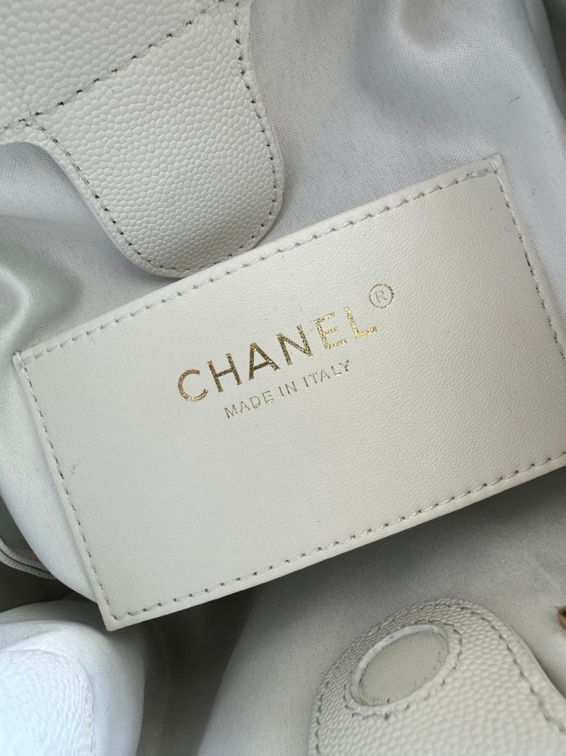 Chanel 2025 Backpack 23cm White Grained Calfskin 318277