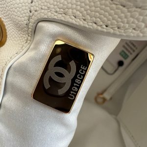 Chanel 2025 Backpack 23cm White Grained Calfskin 318277