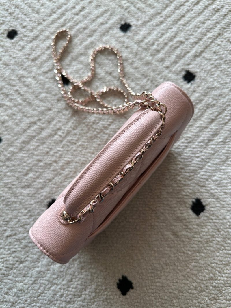 Chanel 2025 Trendy CC Wallet on Chain 19cm Bag Pink Caviar Leather 320290