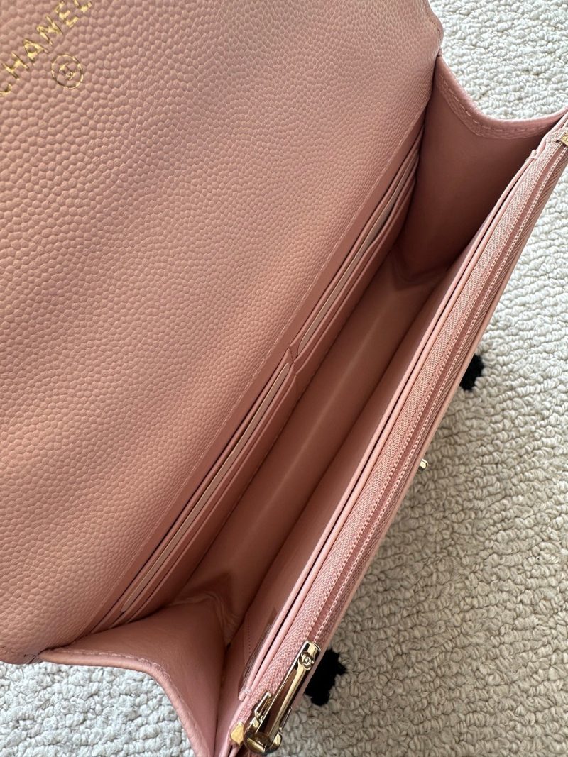 Chanel 2025 Trendy CC Wallet on Chain 19cm Bag Pink Caviar Leather 320290