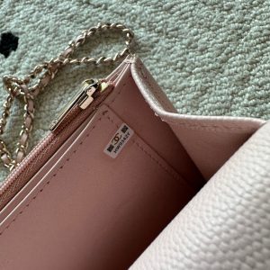 Chanel 2025 Trendy CC Wallet on Chain 19cm Bag Pink Caviar Leather 320290