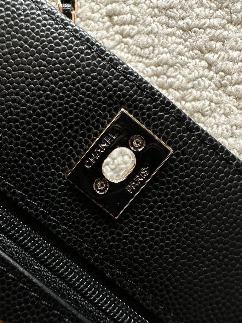 Chanel 2025 Trendy CC Wallet on Chain 19cm Bag Black Caviar Leather 320291