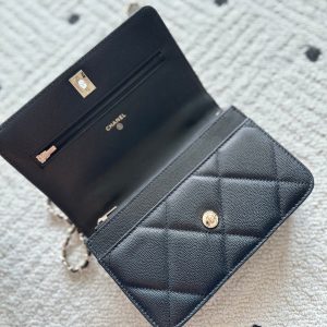 Chanel 2025 Trendy CC Wallet on Chain 19cm Bag Black Caviar Leather 320291