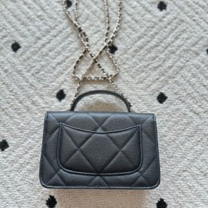 Chanel 2025 Trendy CC Wallet on Chain 19cm Bag Black Caviar Leather 320291