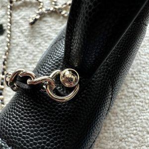Chanel 2025 Trendy CC Wallet on Chain 19cm Bag Black Caviar Leather 320291