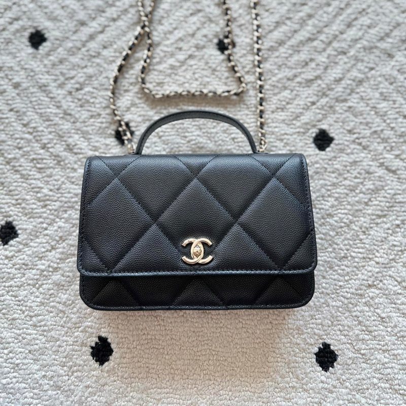 Chanel 2025 Trendy CC Wallet on Chain 19cm Bag Black Caviar Leather 320291