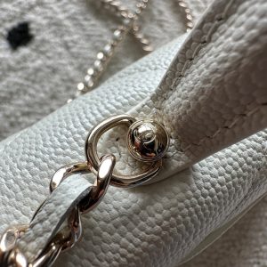 Chanel 2025 Trendy CC Wallet on Chain 19cm Bag White Caviar Leather 320292