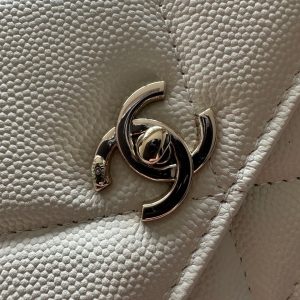 Chanel 2025 Trendy CC Wallet on Chain 19cm Bag White Caviar Leather 320292