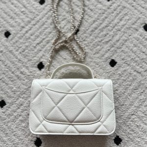 Chanel 2025 Trendy CC Wallet on Chain 19cm Bag White Caviar Leather 320292