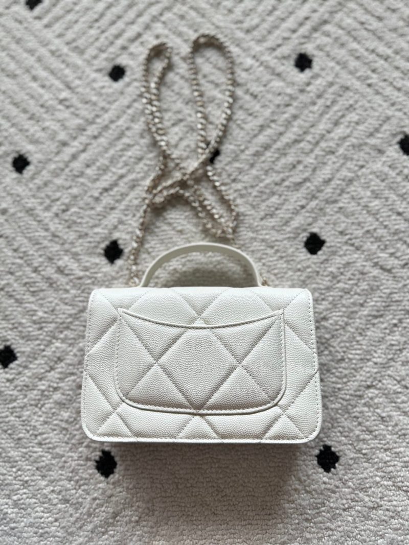 Chanel 2025 Trendy CC Wallet on Chain 19cm Bag White Caviar Leather 320292