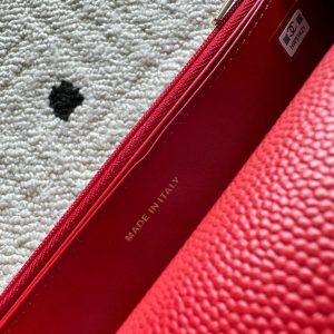 Chanel 2025 Trendy CC Wallet on Chain 19cm Bag Red Caviar Leather 320293