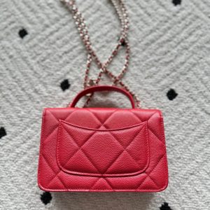 Chanel 2025 Trendy CC Wallet on Chain 19cm Bag Red Caviar Leather 320293