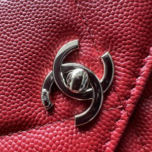 Chanel 2025 Trendy CC Wallet on Chain 19cm Bag Red Caviar Leather 320293