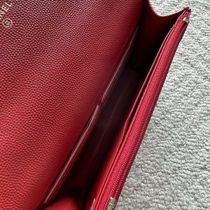 Chanel 2025 Trendy CC Wallet on Chain 19cm Bag Red Caviar Leather 320293