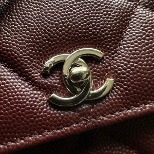 Chanel 2025 Trendy CC Wallet on Chain 19cm Bag Burgundy Caviar Leather 320294