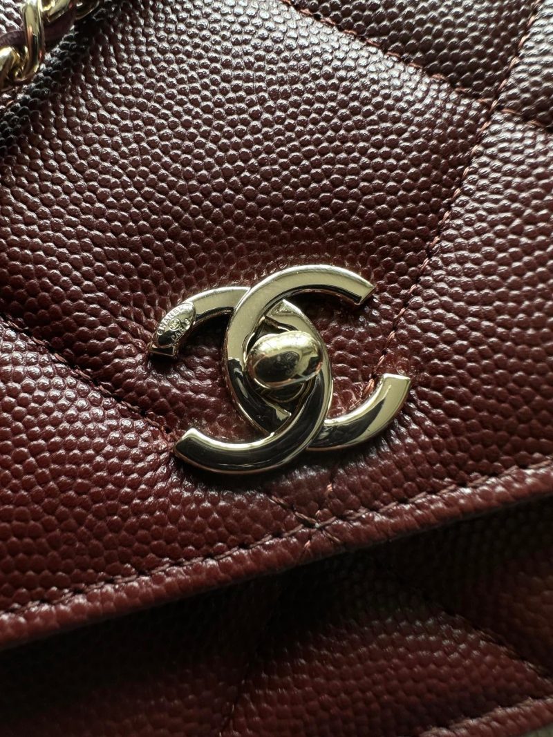 Chanel 2025 Trendy CC Wallet on Chain 19cm Bag Burgundy Caviar Leather 320294