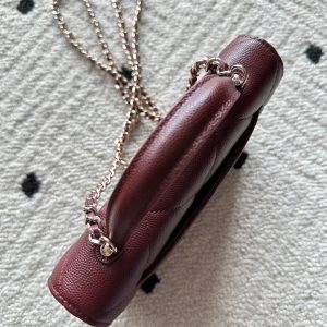 Chanel 2025 Trendy CC Wallet on Chain 19cm Bag Burgundy Caviar Leather 320294