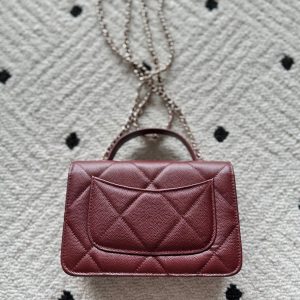 Chanel 2025 Trendy CC Wallet on Chain 19cm Bag Burgundy Caviar Leather 320294