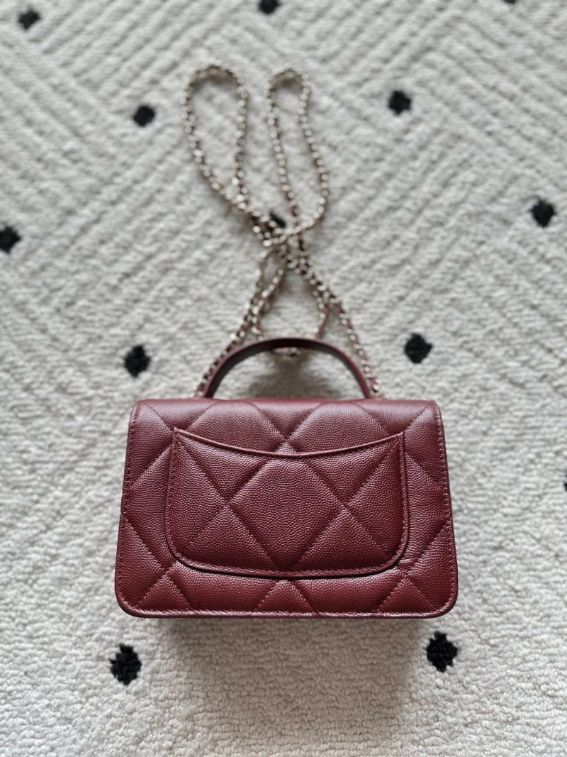 Chanel 2025 Trendy CC Wallet on Chain 19cm Bag Burgundy Caviar Leather 320294