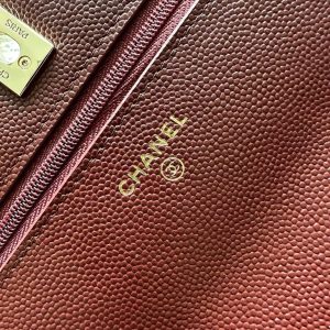 Chanel 2025 Trendy CC Wallet on Chain 19cm Bag Burgundy Caviar Leather 320294
