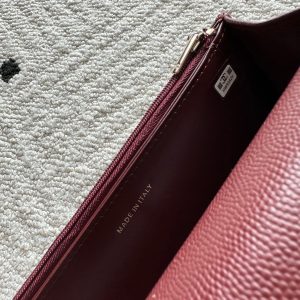 Chanel 2025 Trendy CC Wallet on Chain 19cm Bag Burgundy Caviar Leather 320294