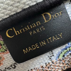 Small CD Book Tote 26.5cm White Multicolor Dragon Zodiac Embroidery